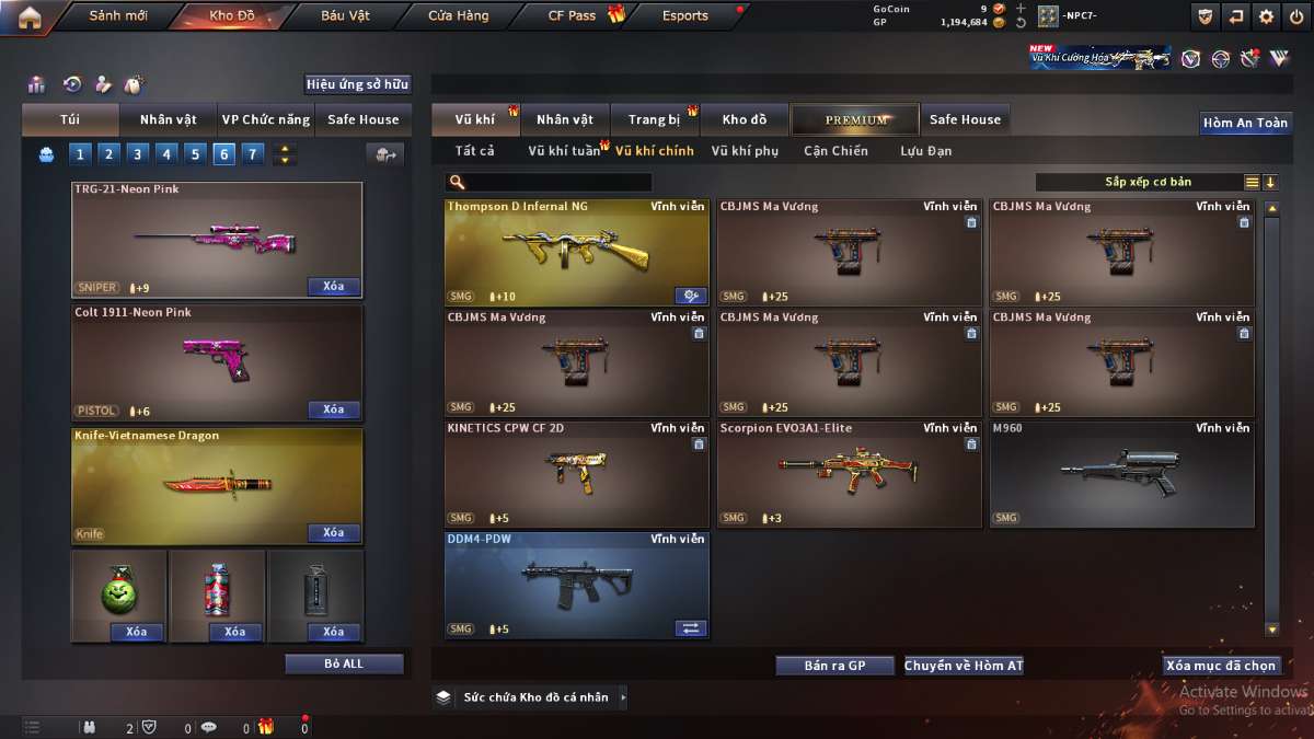 shop acc cf uy tin gia re